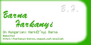 barna harkanyi business card